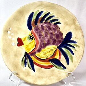 Under the Sea Salad Dessert 8" Plate Tabletops Hand Painted Coastal Fish Dish